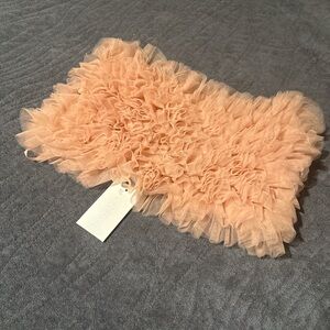 Peach Ruffled Clutch